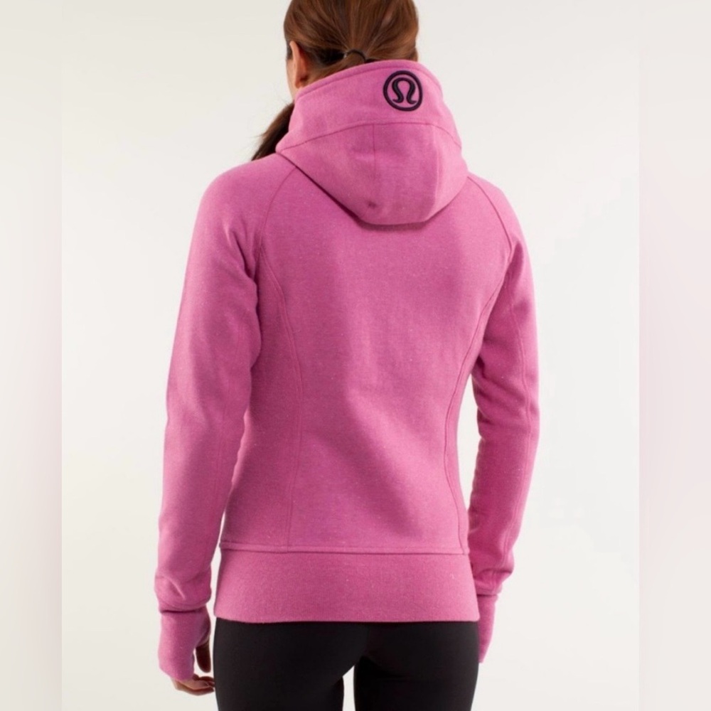 Vintage Lululemon Scuba Hoodie Sparkle Heathered Paris Pink Size 10 Rare 2011 - Picture 2 of 9